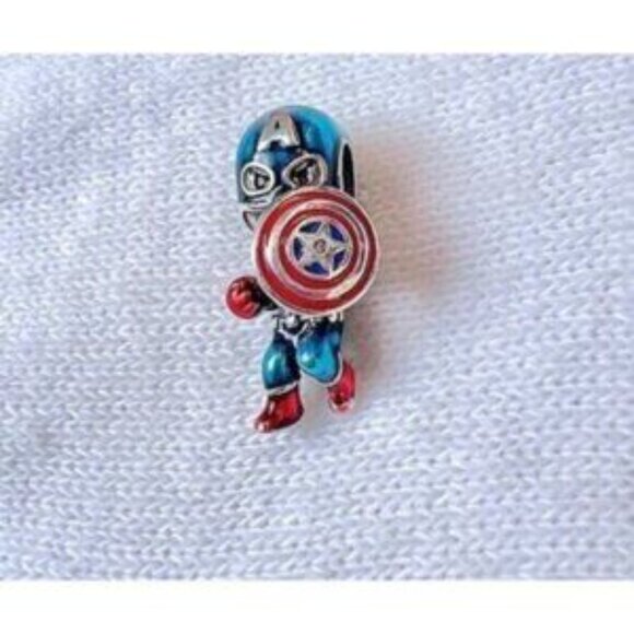 Marvel The Avengers Captain America Charm,Charms fit Pandora Bracelet Necklaces - Picture 5 of 5